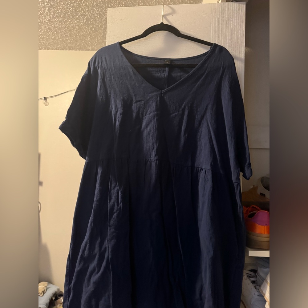 Navy Blue V-Neck Dress